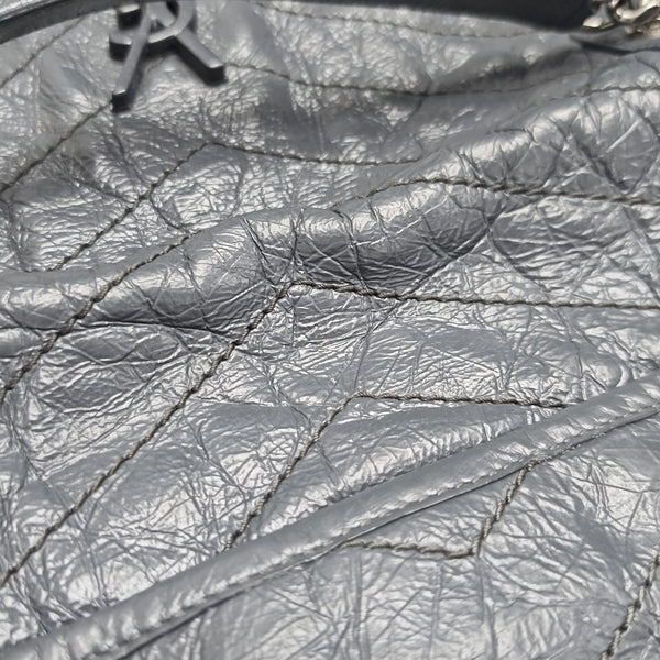 NIKI Medium Chevron Calfskin Gray