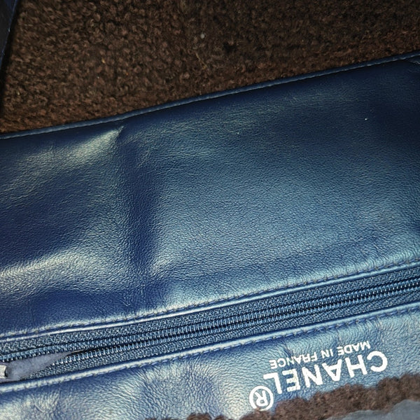 Lambskin Tote Bag Medium Blue