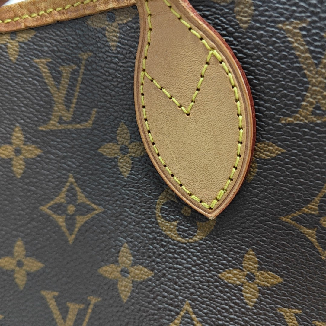 NEVERFULL MM Monogram Coated Canvas Brown
