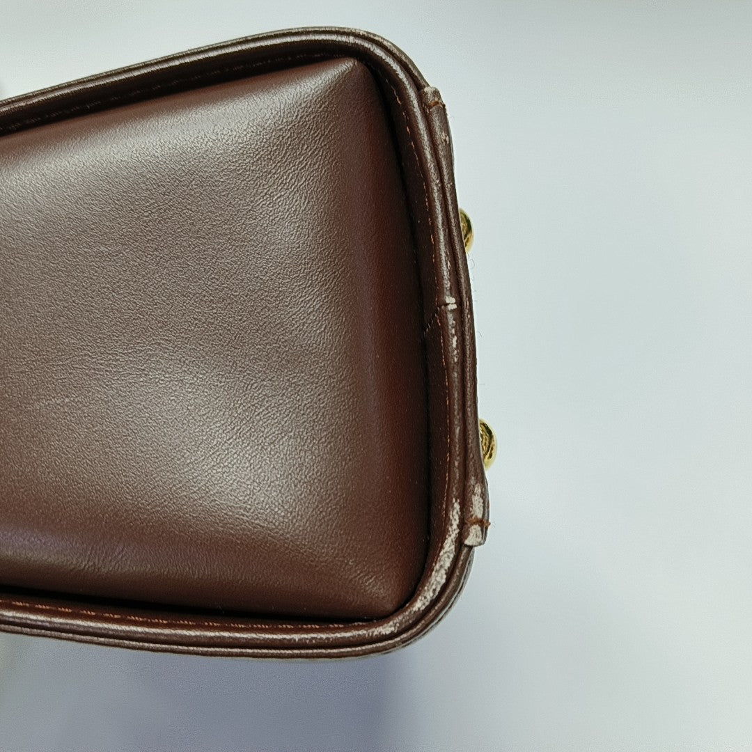 Calfskin Top Handle Bag Brown
