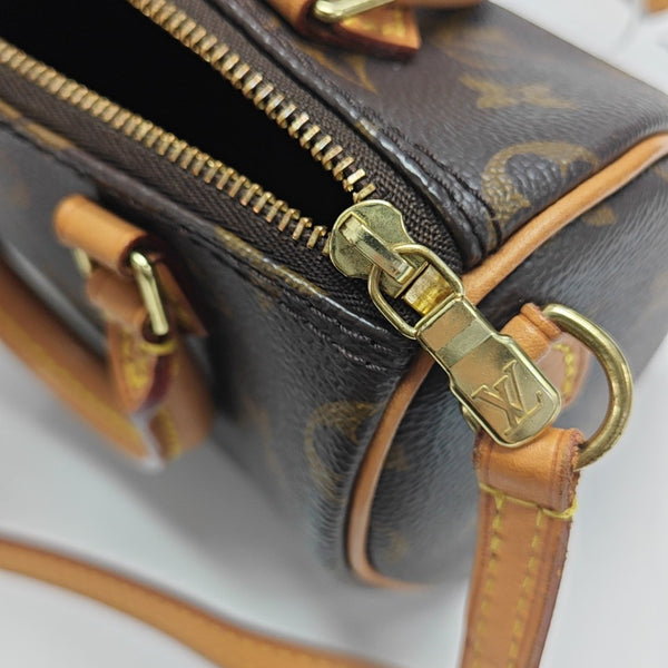 SPEEDY Nano Monogram Coated Canvas Brown