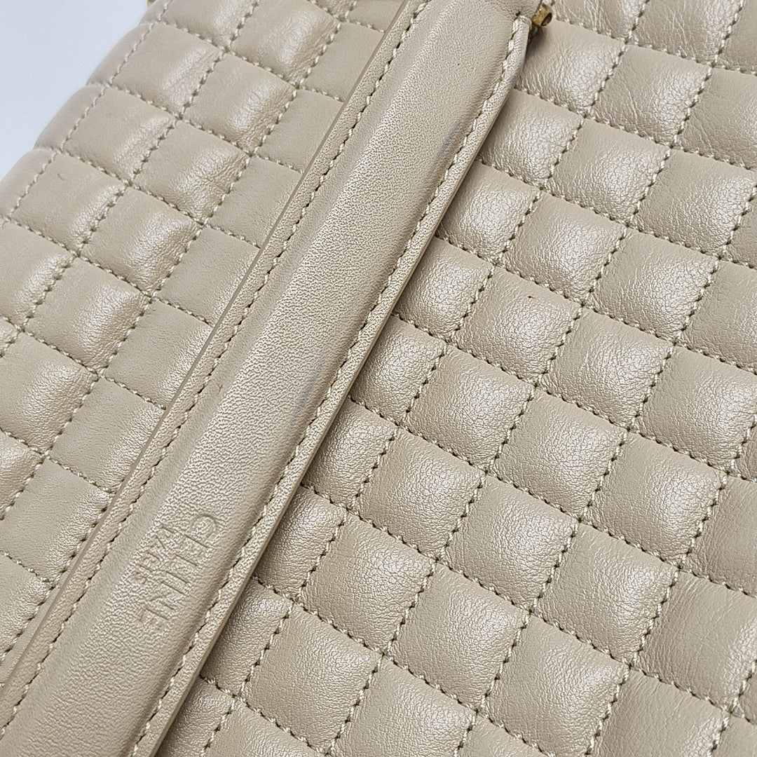 C Medium Quilted Calfskin Beige