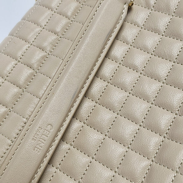 C Medium Quilted Calfskin Beige