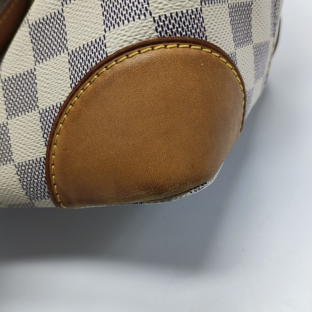 HAMPSTEAD MM Damier Azur Coated Canvas White