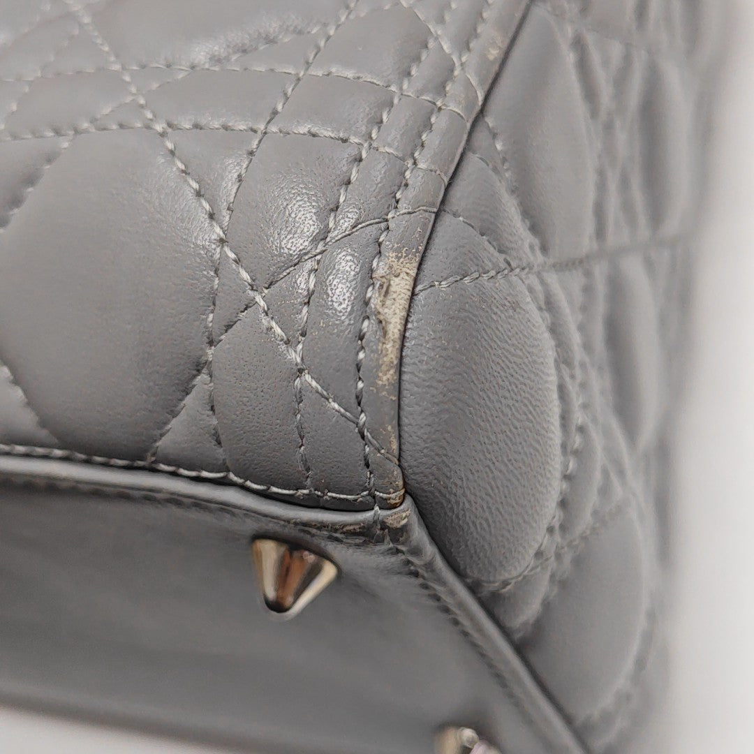 Lady Dior Medium Cannage Lambskin Gray