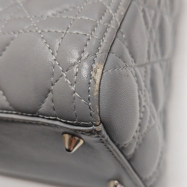 Lady Dior Medium Cannage Lambskin Gray