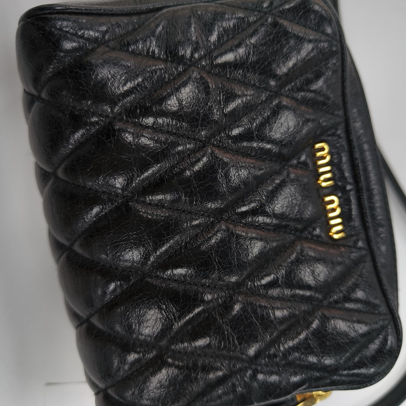 Quilted Lambskin Shoulder Bag Black