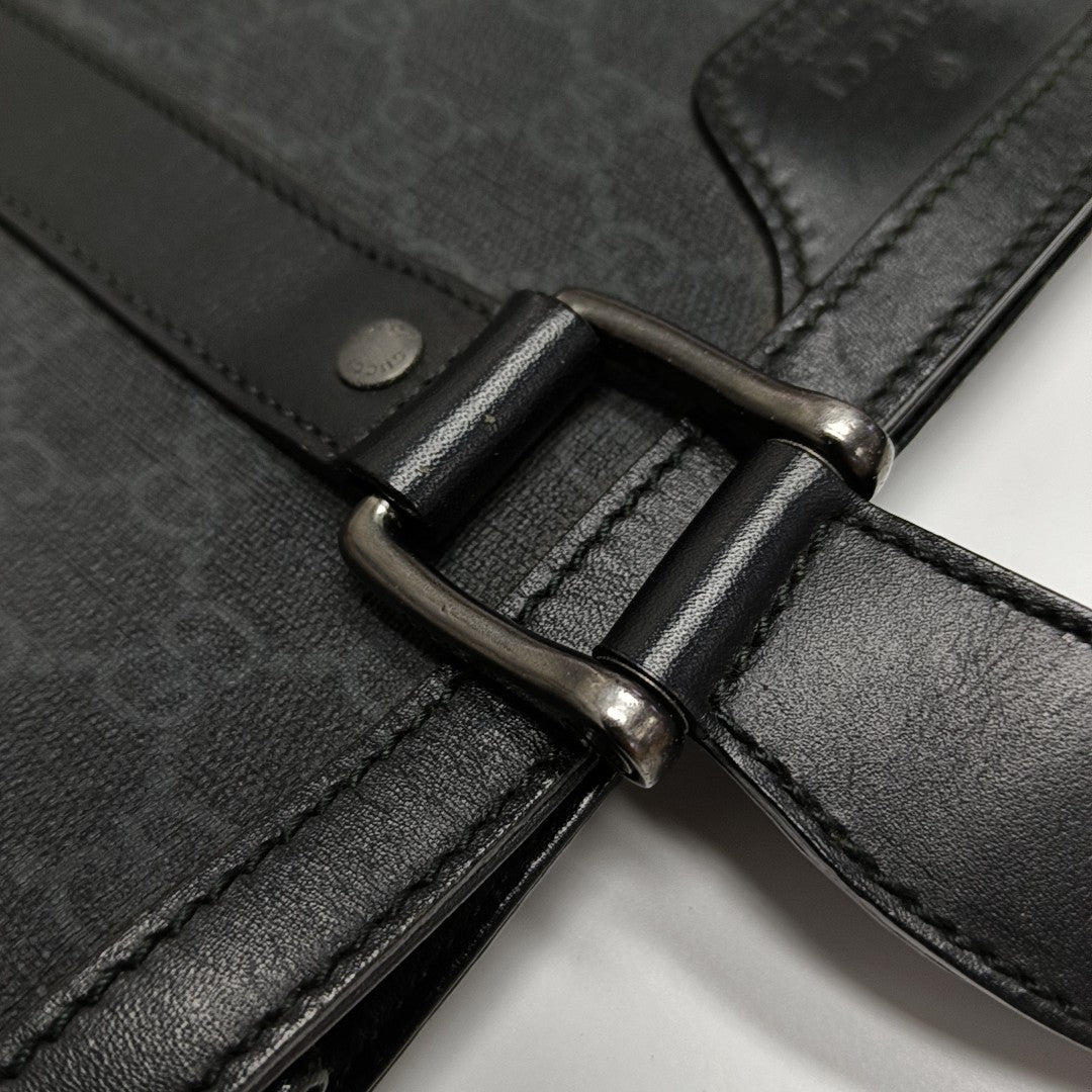Monogram Coated Canvas Tote Bag Black