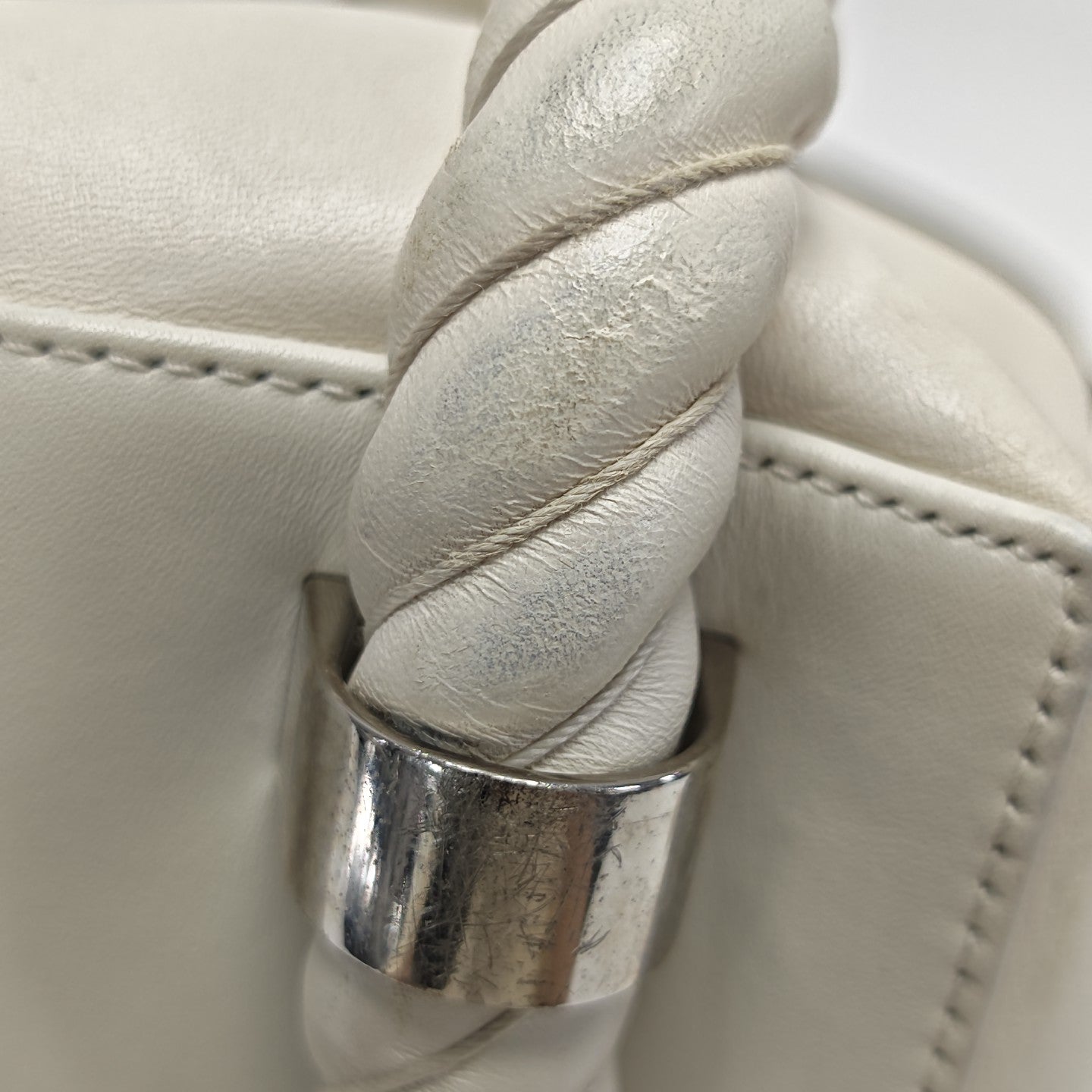 Calfskin Top Handle Bag White