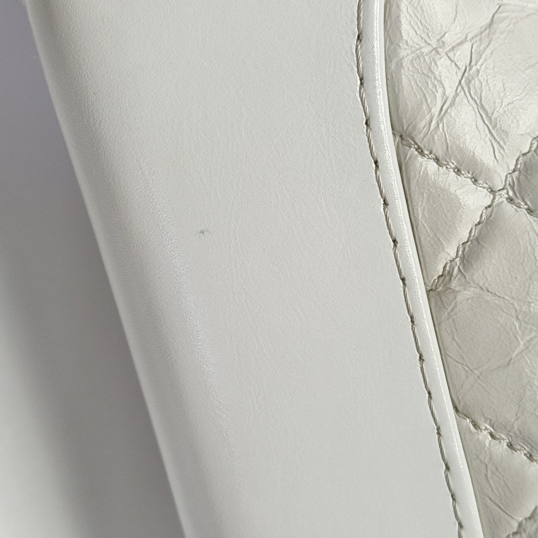 GABRIELLE Small Quilted Calfskin White