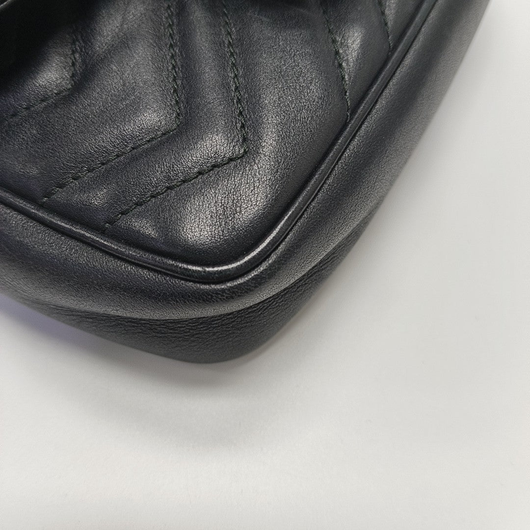 GG Marmont Mini Quilted Calfskin Black