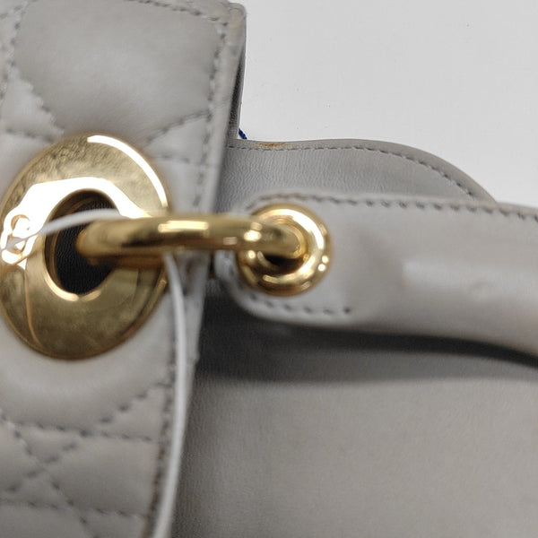 Lady Dior Small Cannage Lambskin Gray