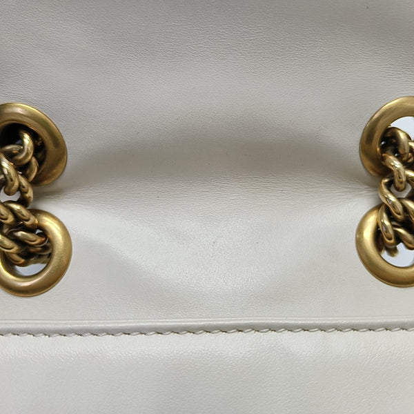 GG Marmont Mini Quilted Calfskin White