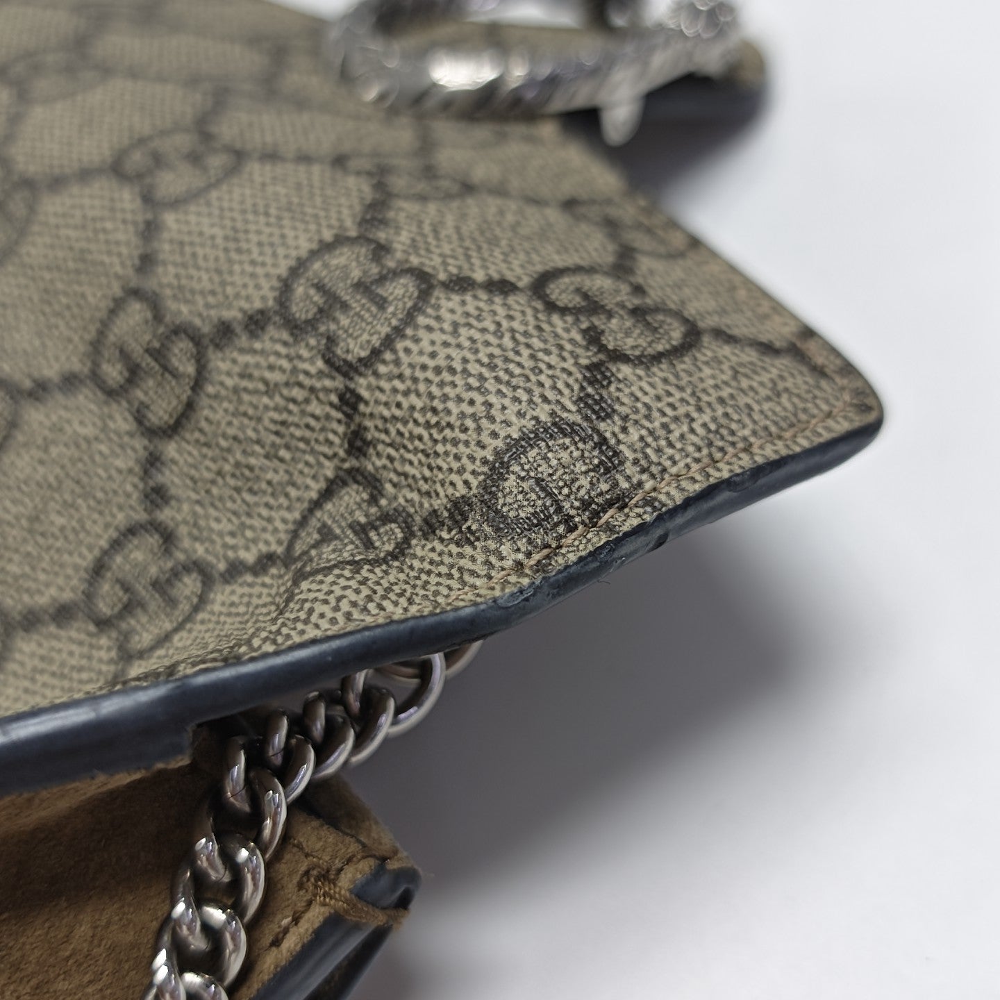Dionysus Super Mini Monogram Coated Canvas Beige