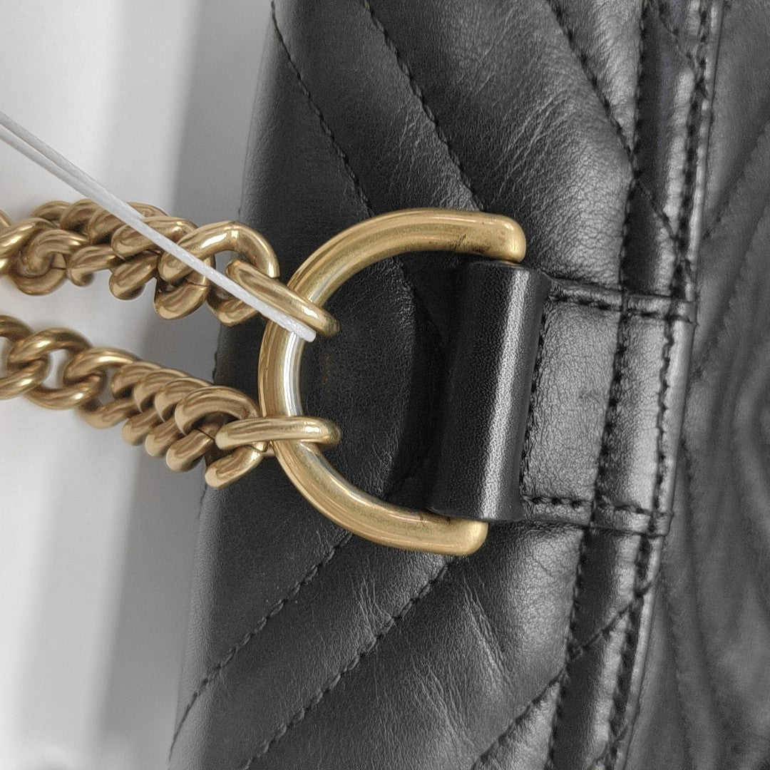 GG Marmont Super Mini Quilted Calfskin Black