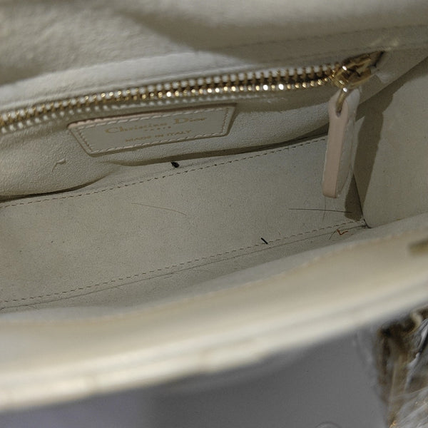 Lady Dior Mini Cannage Lambskin Beige