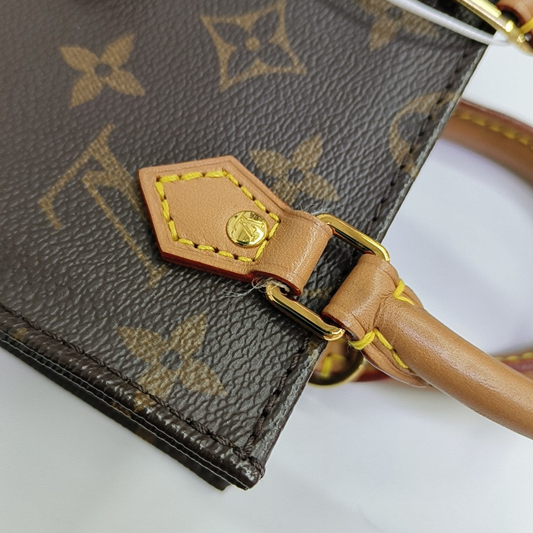 SAC PLAT Mini Monogram Coated Canvas Brown