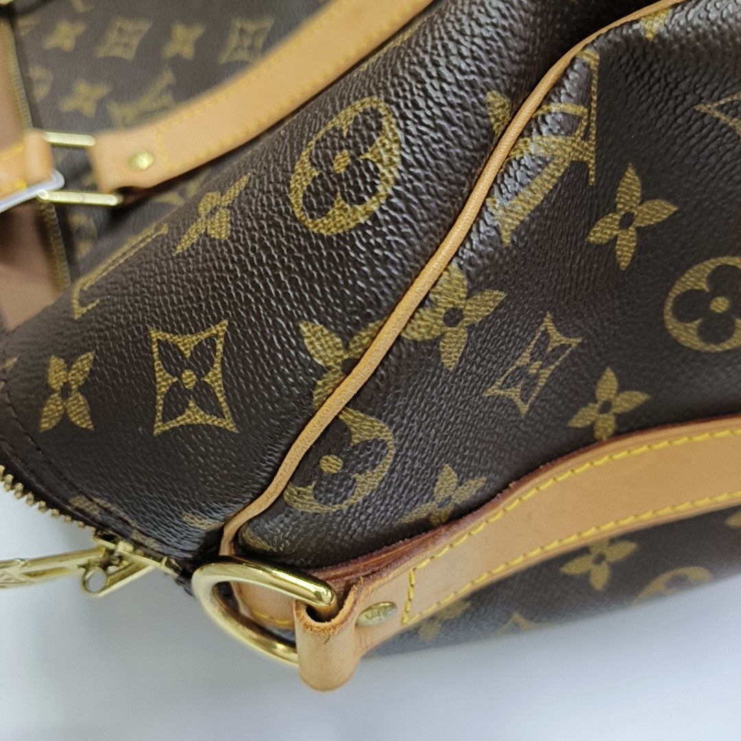 KEEPALL 50 Monogram Coated Canvas Brown