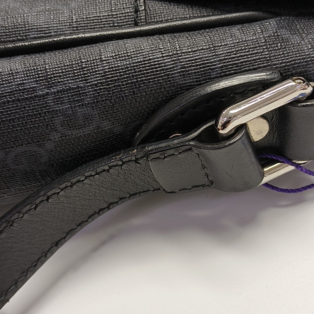 Monogram Coated Canvas Shoulder Bag Black
