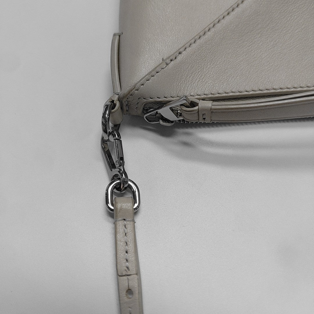 Puzzle Fold Mini Quilted Calfskin White