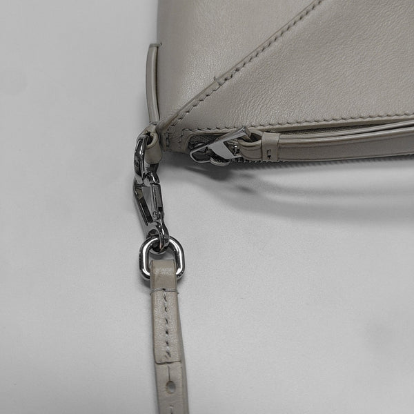 Puzzle Fold Mini Quilted Calfskin White
