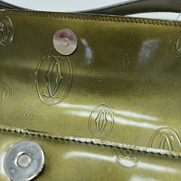 Patent Leather Shoulder Bag Green