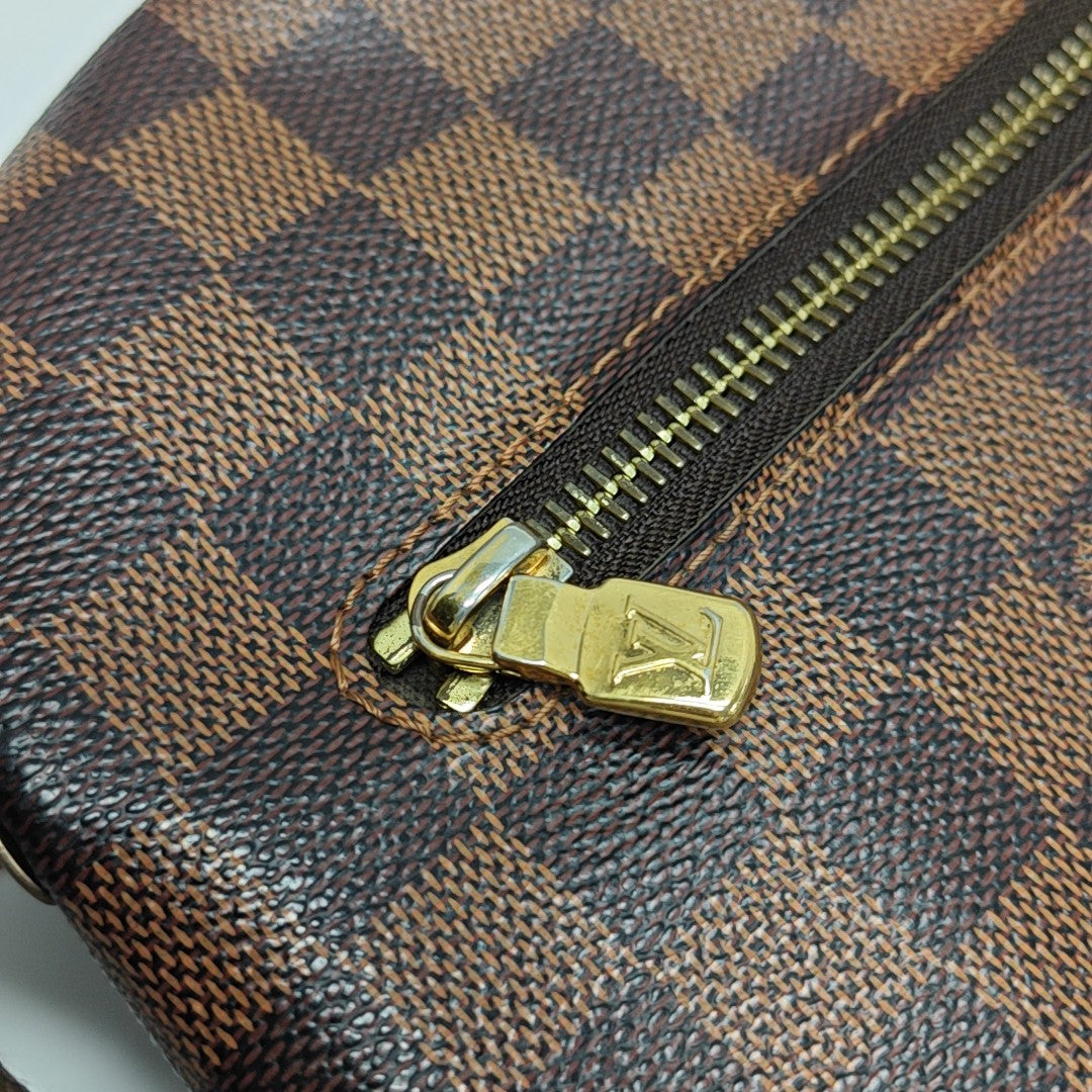 DISTRICT MM Damier Ebene Coated Canvas Brown