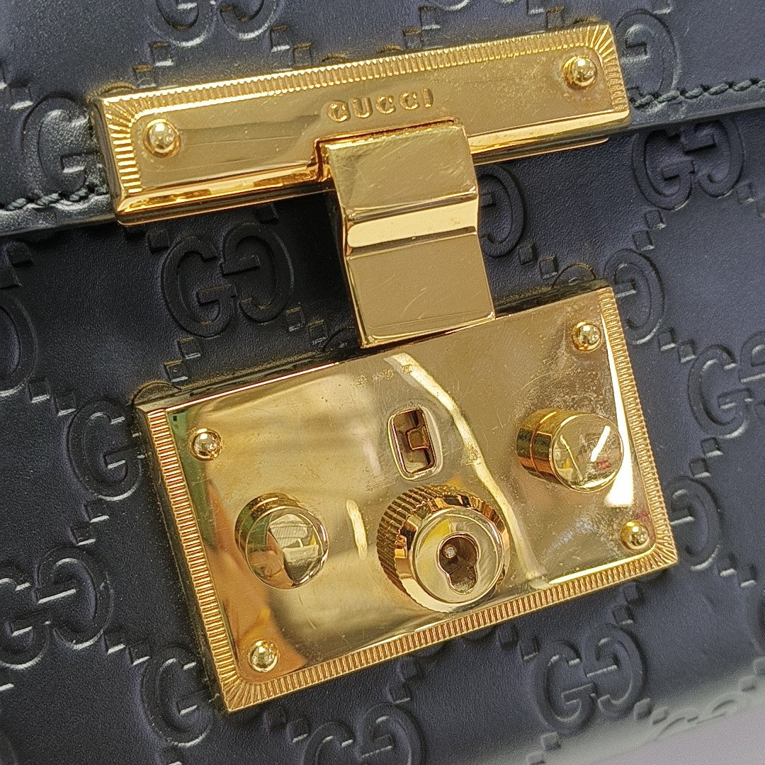 Padlock Medium Monogram Calfskin Black