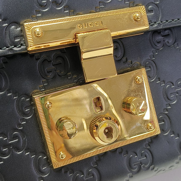 Padlock Medium Monogram Calfskin Black