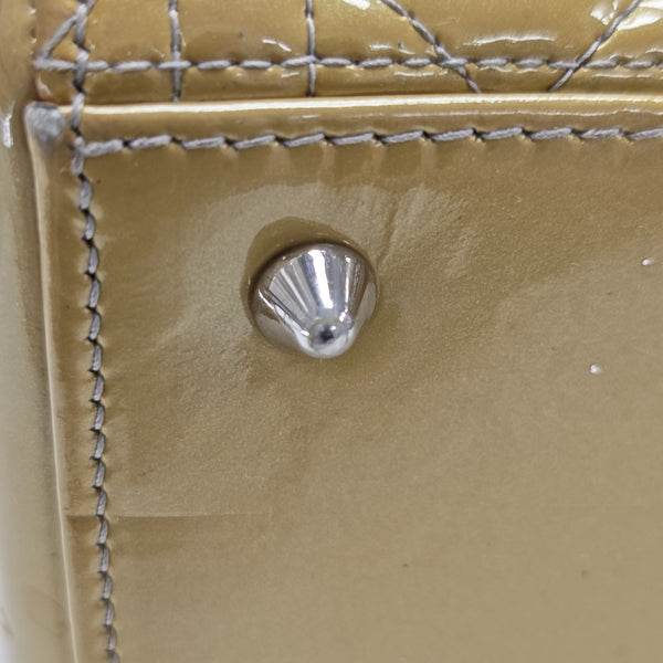 Lady Dior Medium Cannage Patent Leather Yellow
