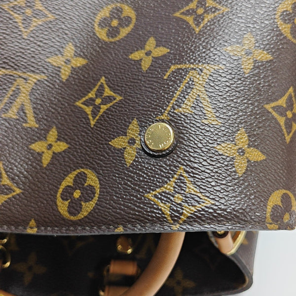 MONTAIGNE MM Monogram Coated Canvas Brown