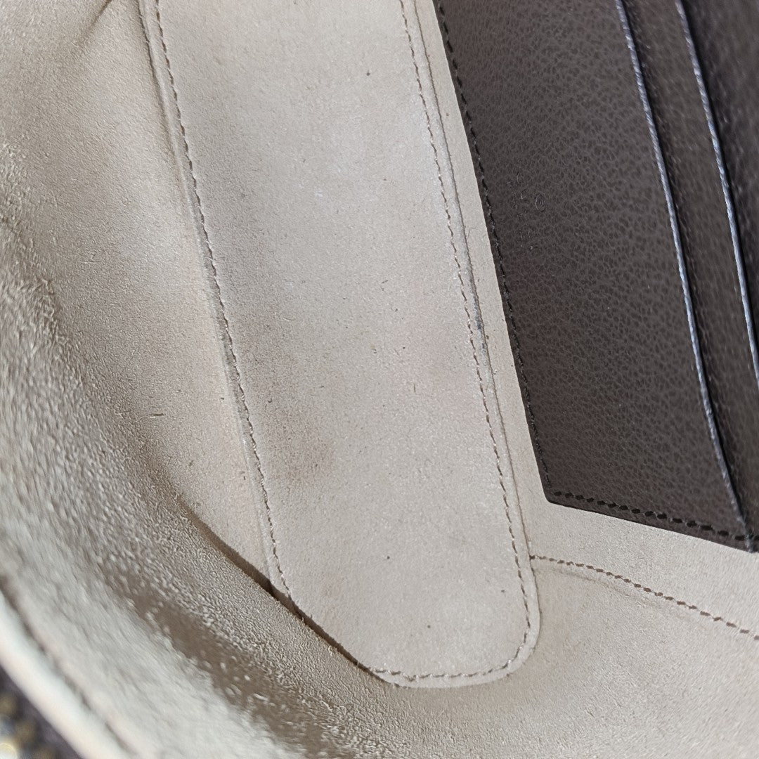 Coated Canvas Shoulder Bag Brown