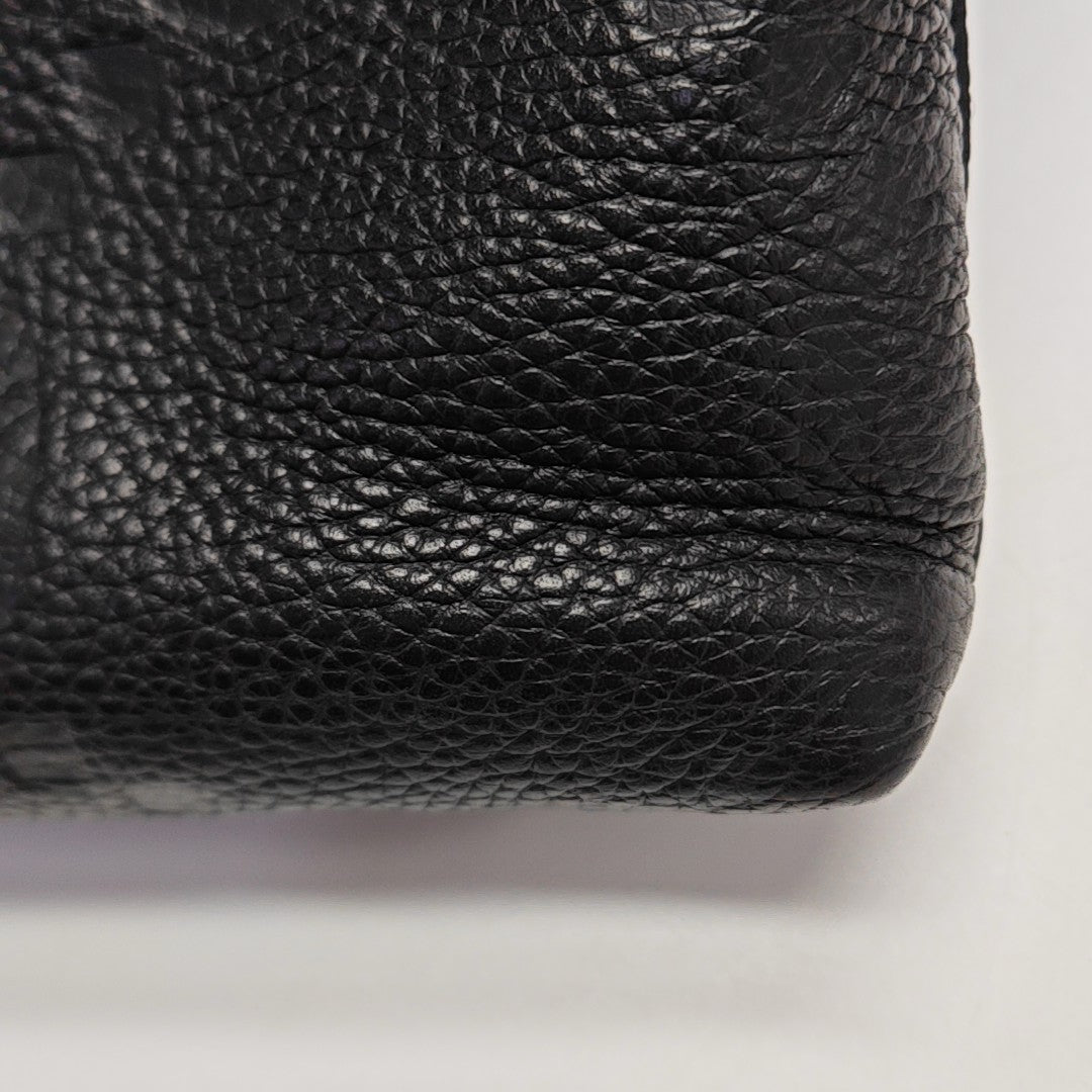Monogram Leather Shoulder Bag Black