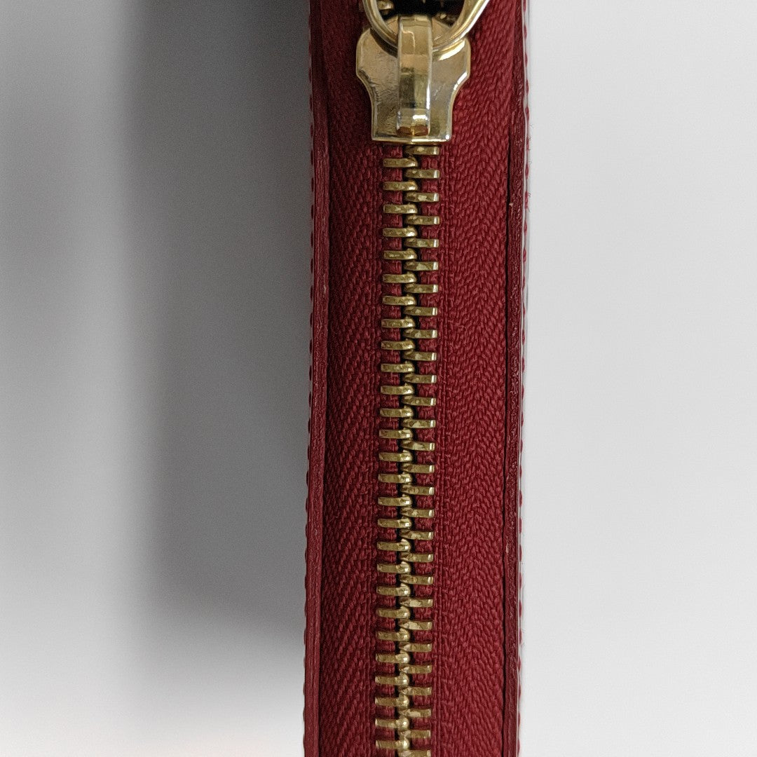 ZIPPY Monogram Patent Calfskin Red Wallet