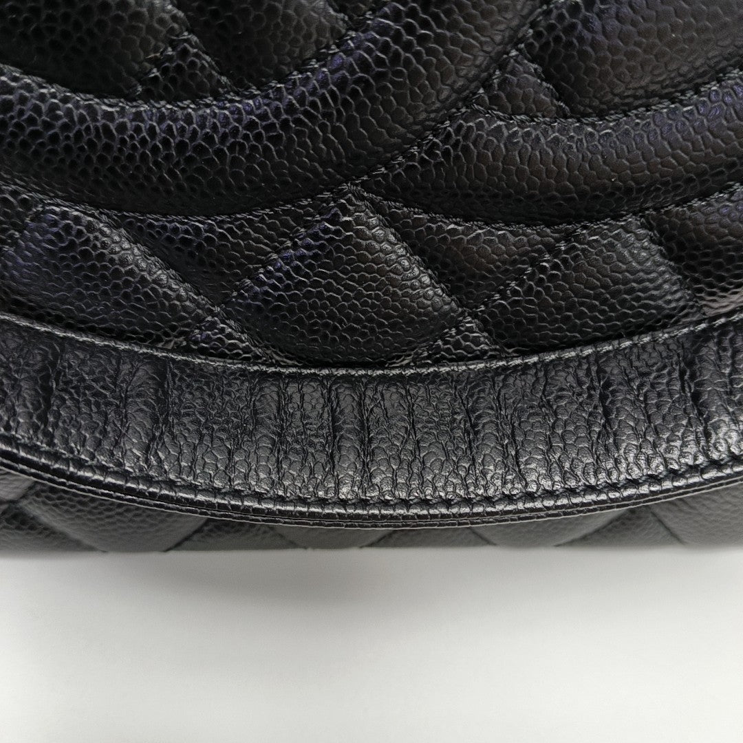 CHANEL GST Extra Large Quilted Grained Calfskin Black