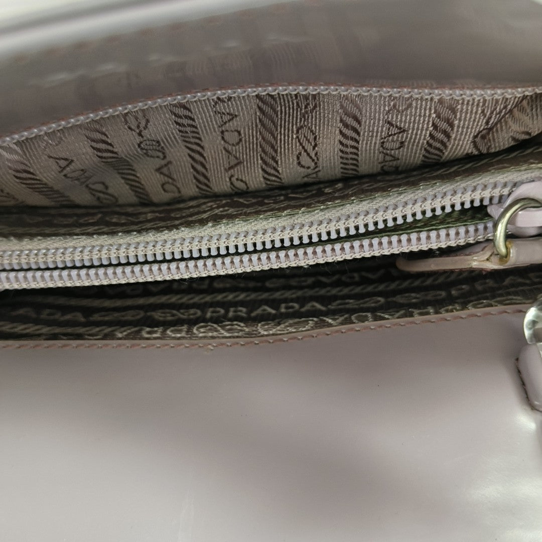 Calfskin Top Handle Bag Purple