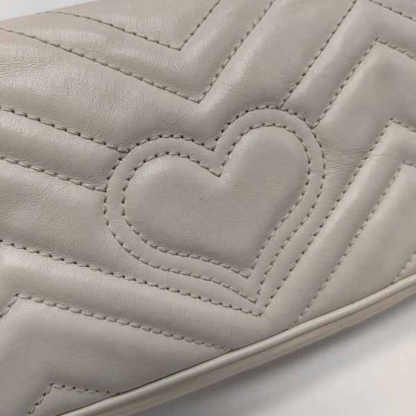 GG Marmont Mini Quilted Calfskin White