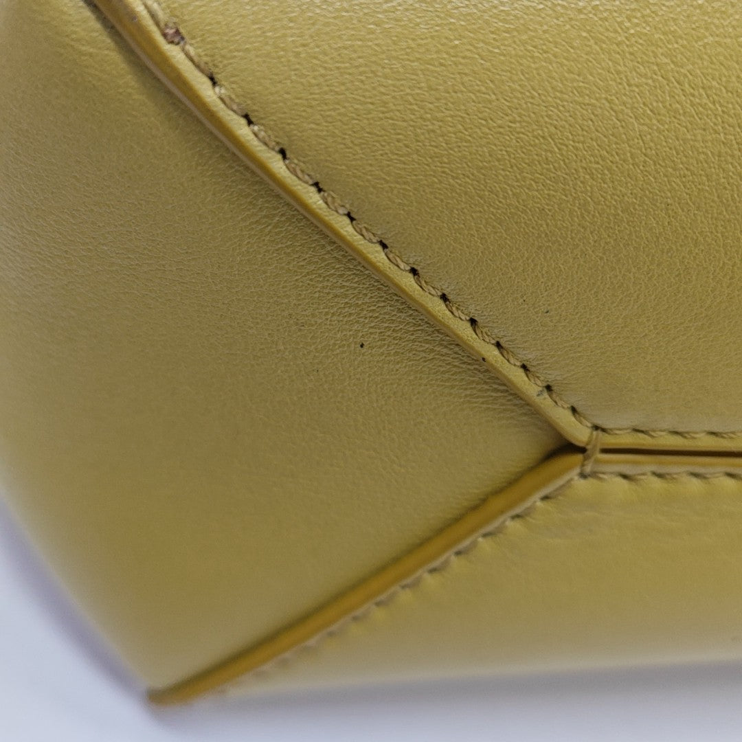 Puzzle Fold Mini Quilted Calfskin Yellow