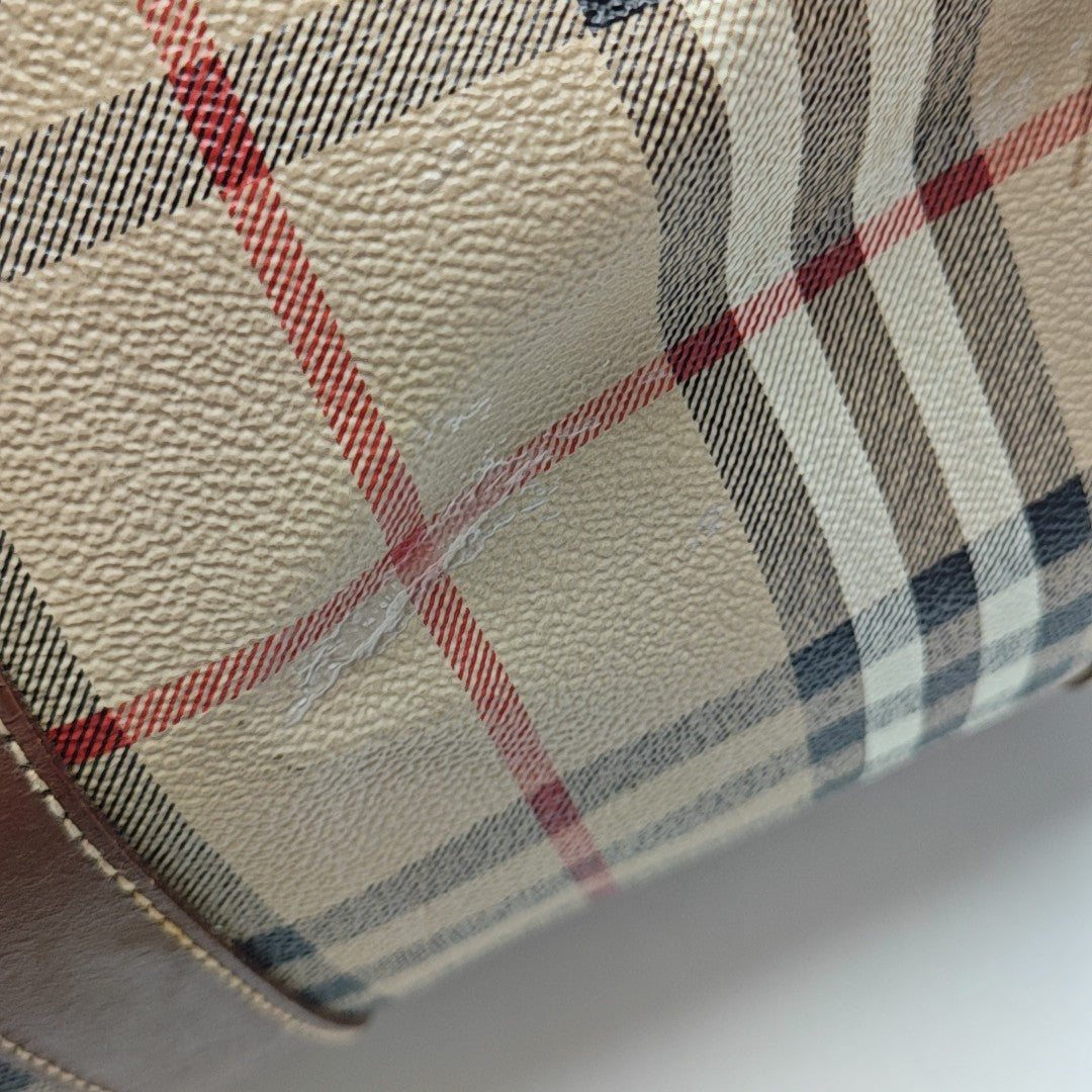 Coated Canvas Top Handle Bag Beige