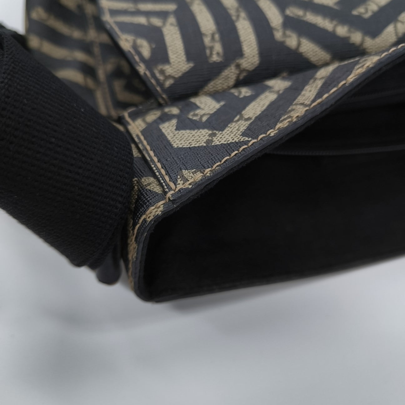 Coated Canvas Shoulder Bag Brown
