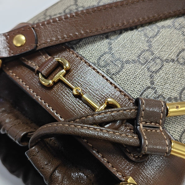 Horsebit 1955 Small Coated Canvas Beige