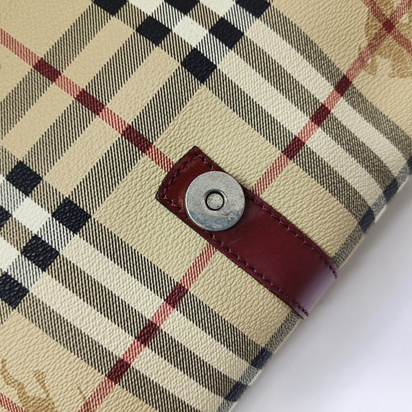 Coated Canvas Top Handle Bag Beige