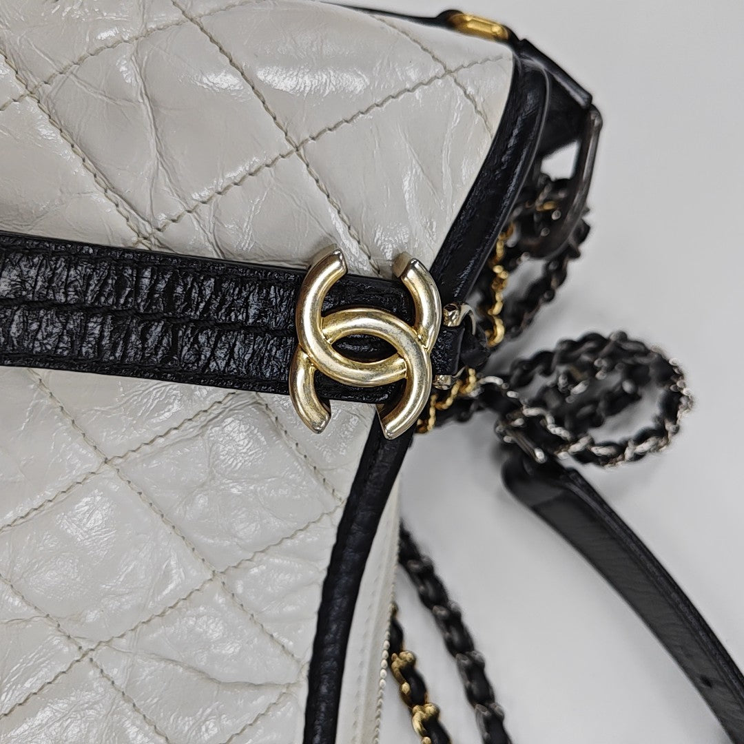 GABRIELLE Large Quilted Calfskin White