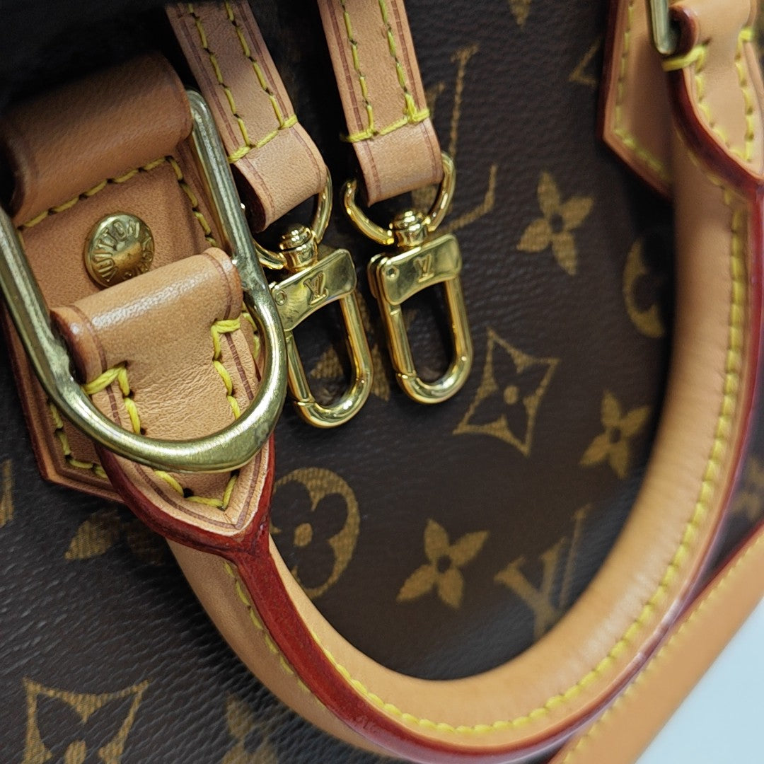 ALMA BB Monogram Coated Canvas Brown