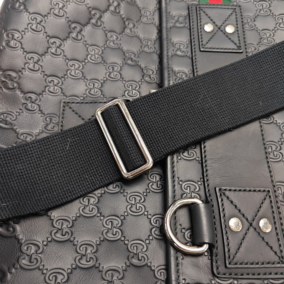 Monogram Calfskin Shoulder Bag Black