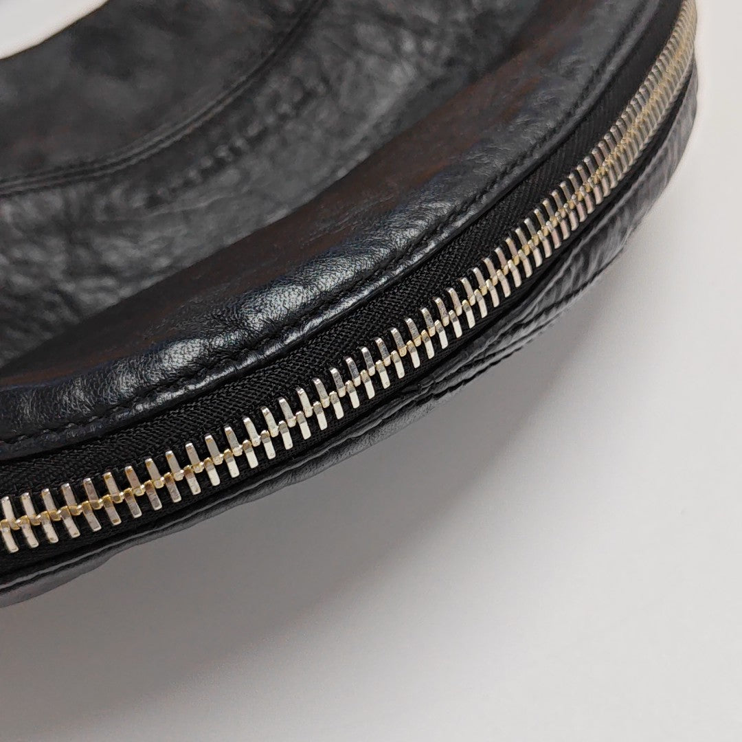 Leather Top Handle Bag Black