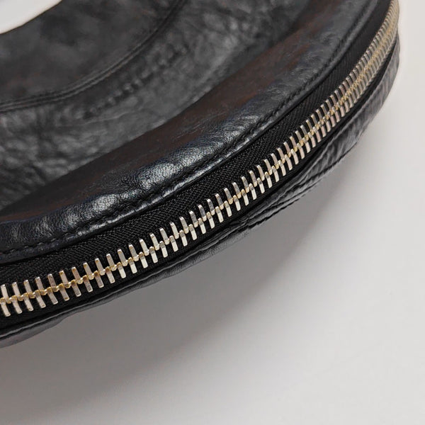 Leather Top Handle Bag Black