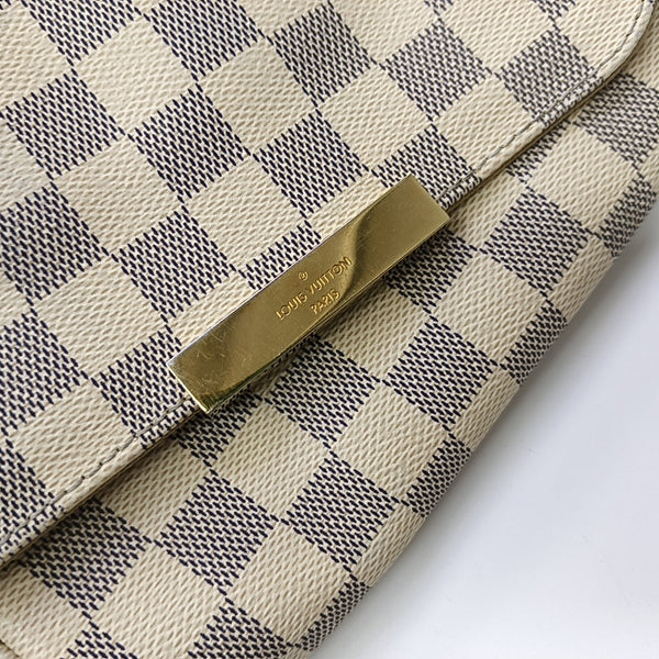 FAVORITE PM Damier Azur Coated Canvas White