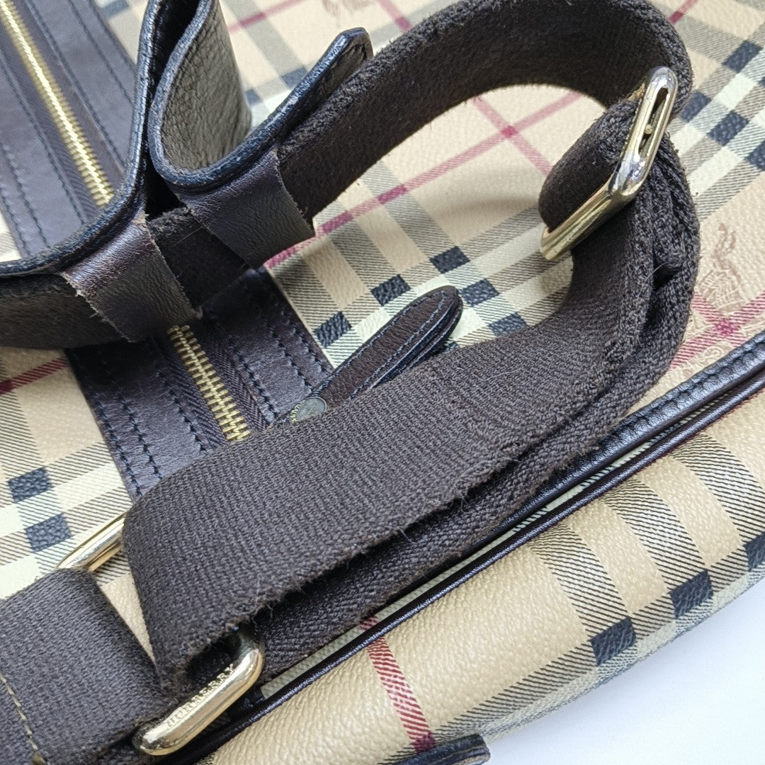 Coated Canvas Crossbody Bag Beige