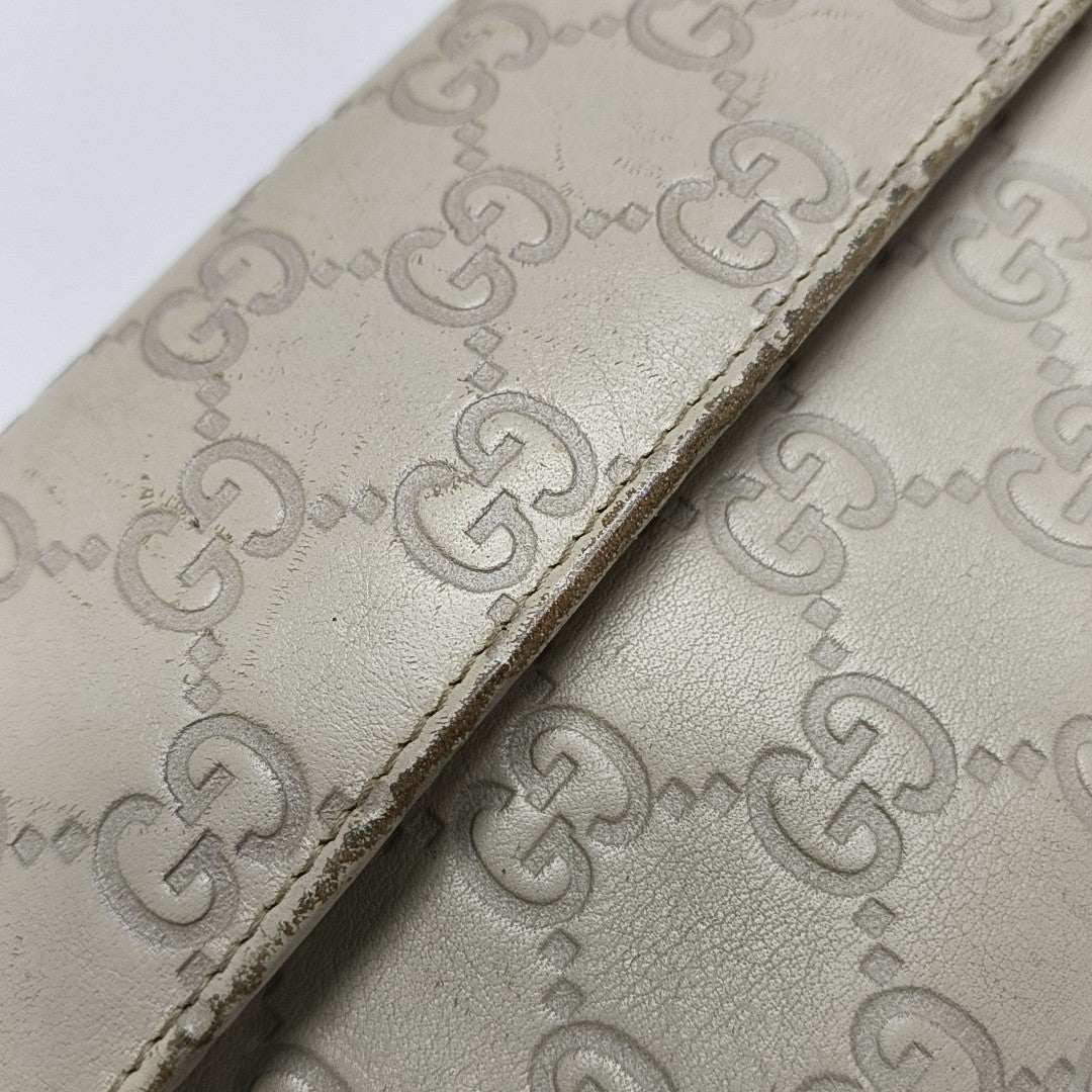 Monogram Leather Wallet Beige